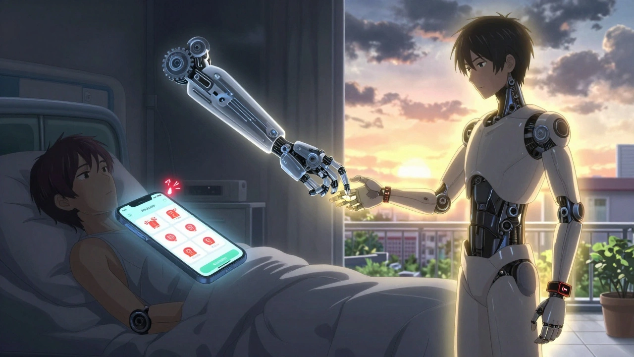 A person transitions from missed doses at night to taking medication confidently in morning light.