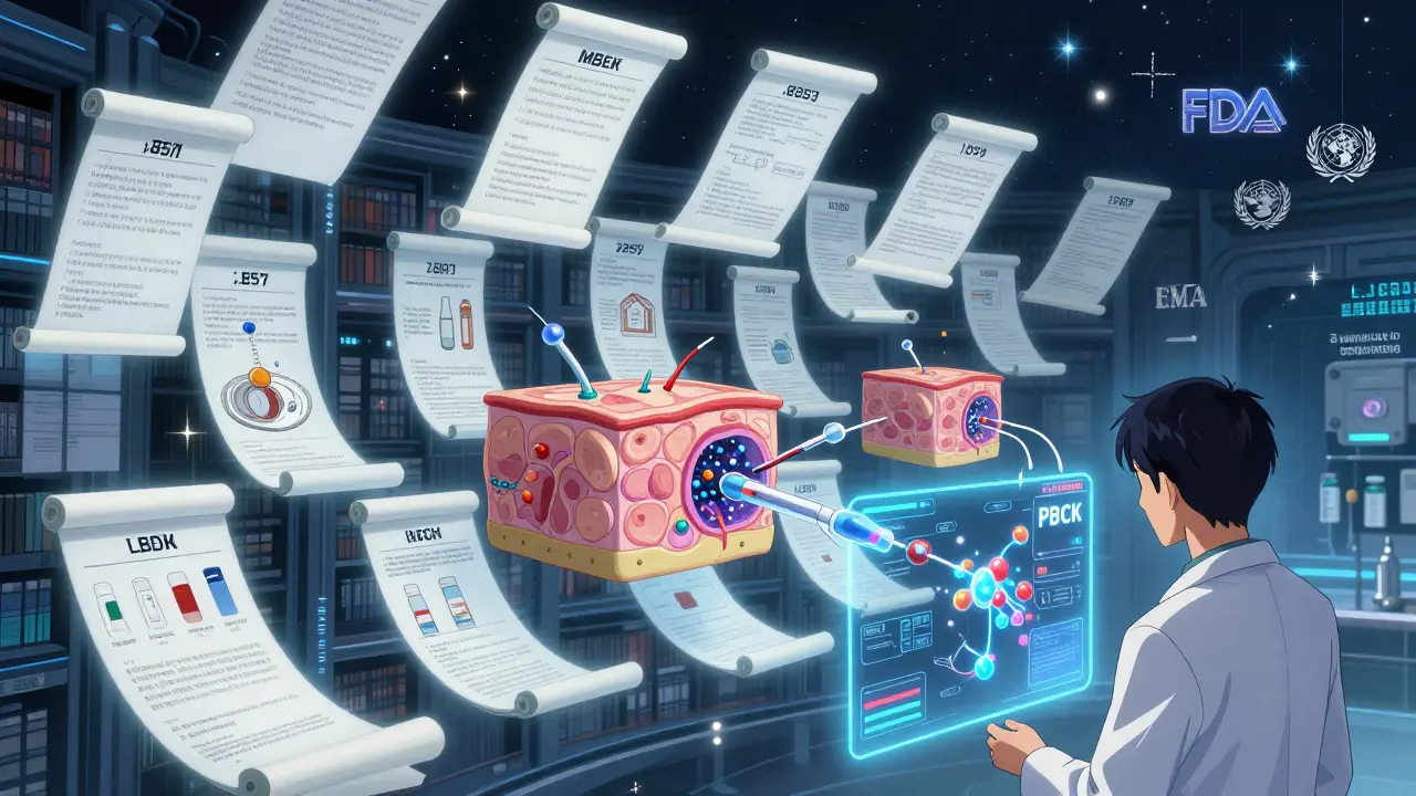 A cosmic archive of 1,857 drug-specific guidelines with PBPK simulations and skin permeation models.