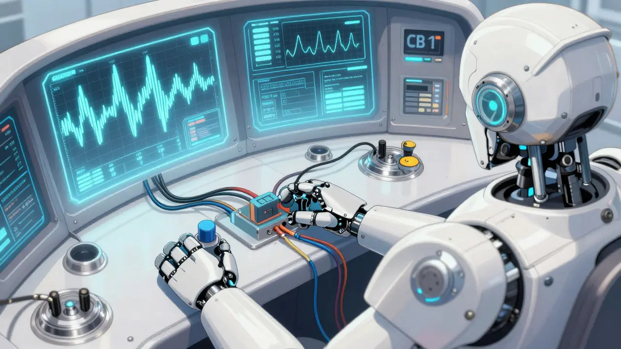 Futuristic cockpit interface displaying stable data waves